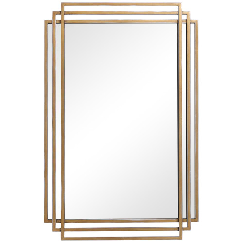 Distressed Overlapping Framed Wall Mirror - 36.5" - IMAGE 1