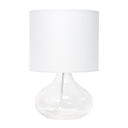 Raindrop Table Lamp with Drum Shade - 13.5" - Clear and White - IMAGE 1