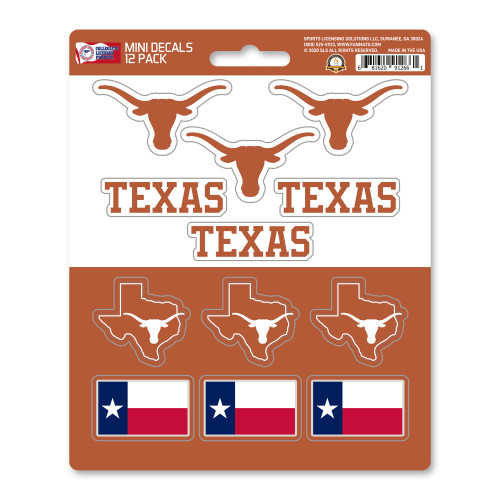 12ct NCAA University of Texas Longhorns Automotive Mini Decal Stickers 6.25” - IMAGE 1