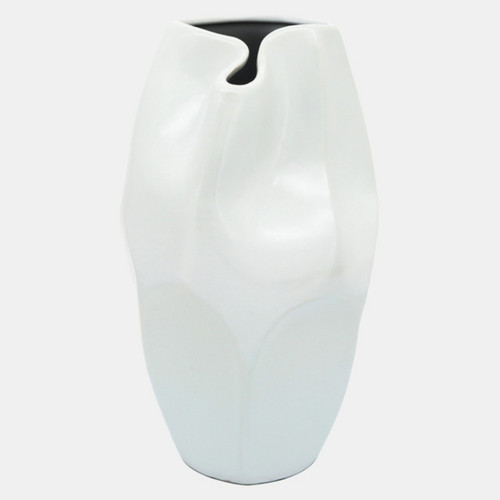 Abstract Ceramic Vase - 14" - White - IMAGE 1