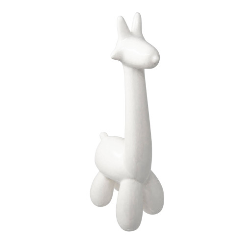 Solid Balloon Style Ceramic Giraffe Tabletop Figurine - 13" - White - IMAGE 1