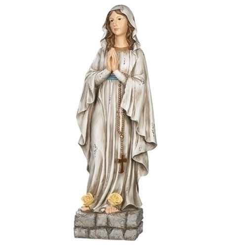 Our Lady of Lourdes Outdoor Garden Statue - 32" - Gray - IMAGE 1