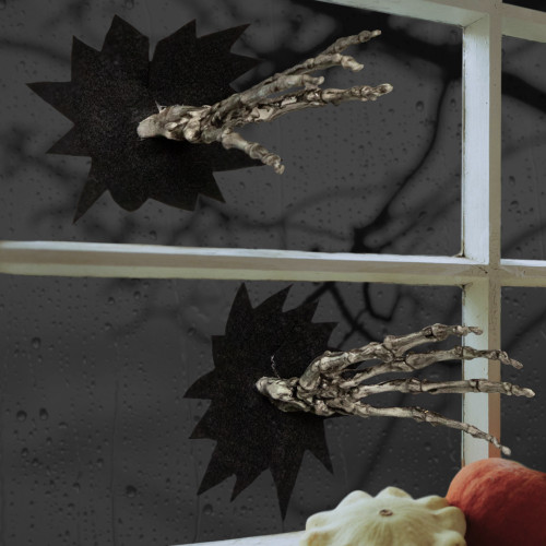 Skeleton Hands 3D Halloween Window Decoration - 7" - IMAGE 1