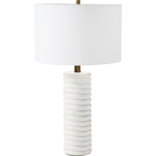 Natural Marble Table Lamp - 22" - White - IMAGE 1