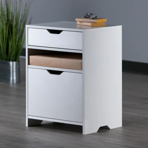 File Cabinet with Open Shelf and Drawer - 26.25" - White - IMAGE 1