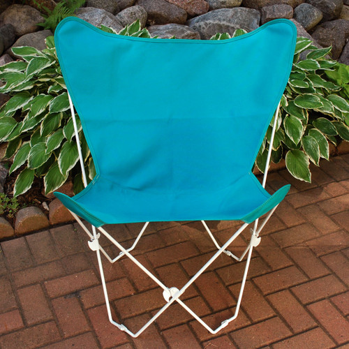 35" Blue Butterfly Chair and Cover Combination with Frame - IMAGE 1
