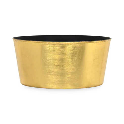 11.5" Gold and Black Round Tapered Planter - IMAGE 1