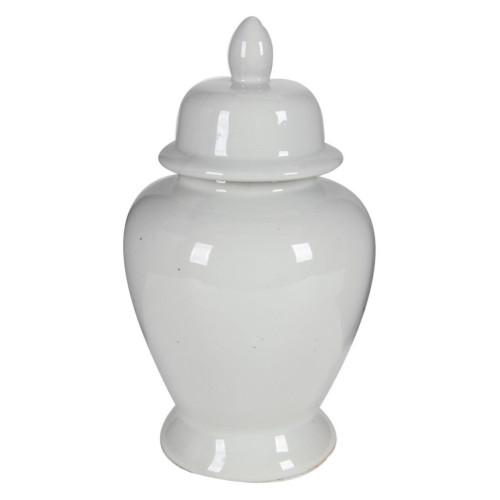 Medium Porcelain Lidded Ginger Jar - 17" - White - IMAGE 1