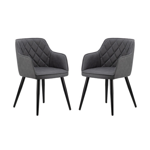 Curved Back Wooden Dining Chairs - 31" - Gray - 2ct - IMAGE 1