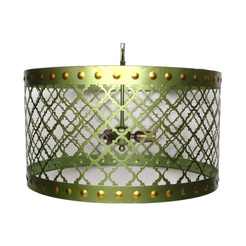 Circular Cut Out Chandelier - 21" - Green - IMAGE 1