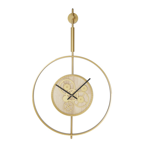 Intertwining Gear Wall Clock - 18" - Gold - IMAGE 1