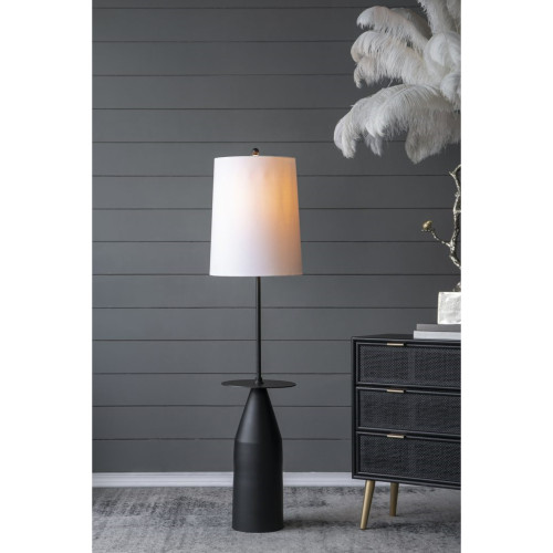 Bullet Shaped Aluminum Floor Lamp - 61" - Black and White - IMAGE 1