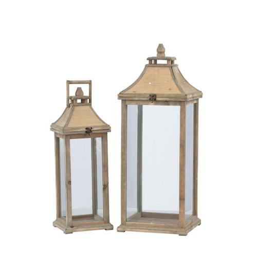 Vintage Style Candle Lanterns - 28.5" - Set of 2 - IMAGE 1