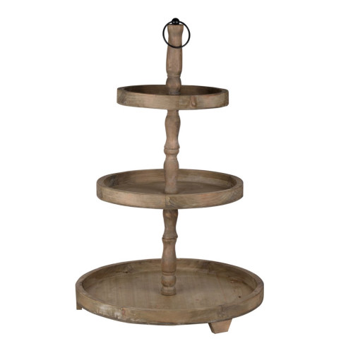 3-Tiered Weathered Round Serving Tray - 30" - IMAGE 1