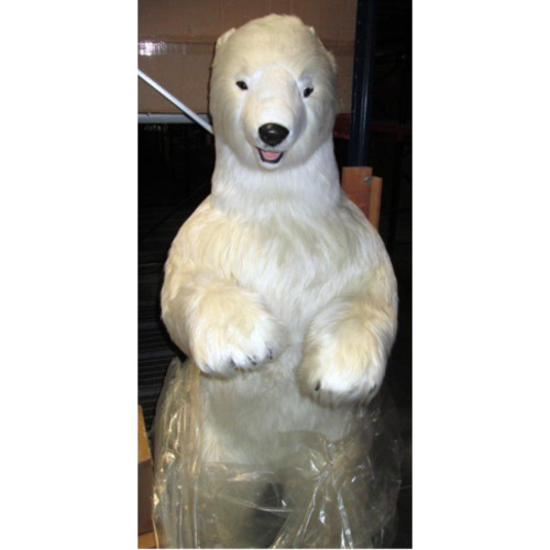 Handcrafted Standing Upright Polar Bear Plush Animal - 57.5" - IMAGE 1