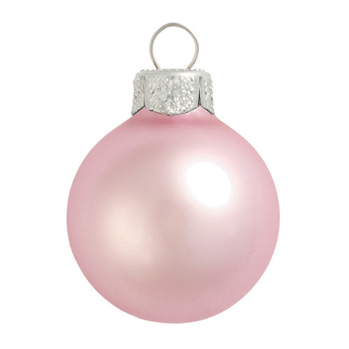 Pack of 6 Matte Baby Pink Glass Ball Christmas Ornaments 2.75" (70mm) - IMAGE 1
