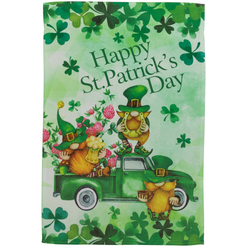 Joyful Leprechauns "Happy St. Patrick's Day" Outdoor Garden Flag 18" x 12.5" - IMAGE 1