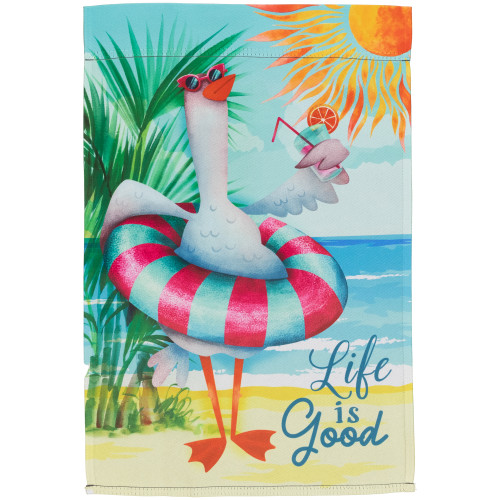 Beach Duck "Life Is Good" Outdoor Garden Flag 18" x 12.5" - IMAGE 1