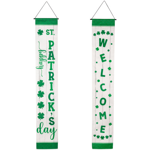 Welcome St. Patrick's Day Porch Door Banners - 71" - Set of 2 - IMAGE 1