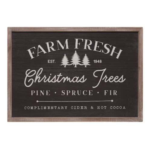 24.50 Black and Ivory Farm Fresh Christmas Wall Decor - IMAGE 1
