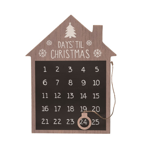 11.75" Wooden "Days Til Christmas" Magnetic Advent Calendar - IMAGE 1