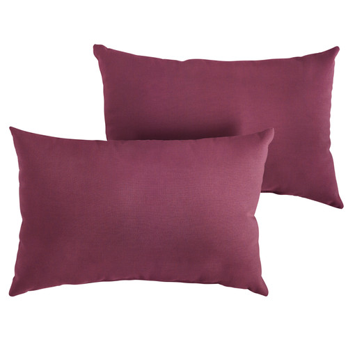 Set of 2 Canvas Iris Sunbrella Indoor and Outdoor Rectangular Throw Pillows, 20" - IMAGE 1