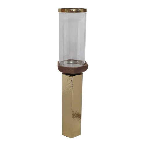 Aluminum Hurricane Pillar Candle Holder - 21" - IMAGE 1