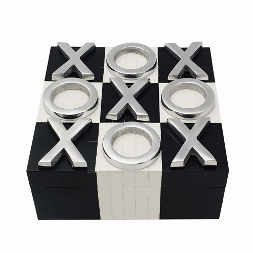 Tic-Tac-Toe Game Box - 8.25" - Black and White - IMAGE 1