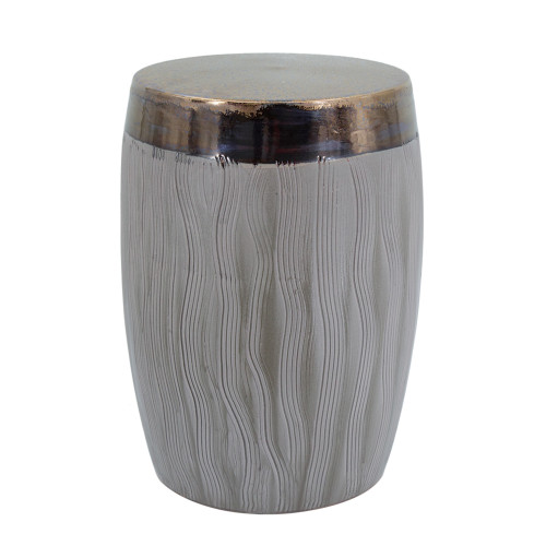 Round Cohen Two Tone Matte Ceramic Garden Stool - 18" - IMAGE 1