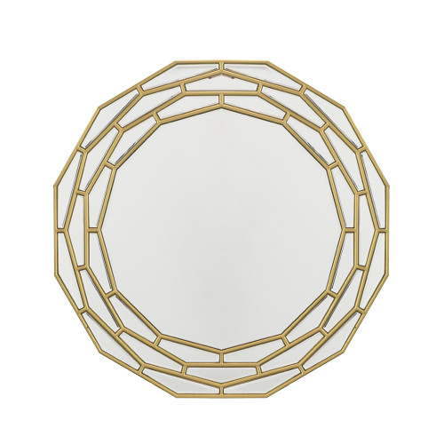 Brushed Metallic Finish Wall Mirror - 3' - Gold - IMAGE 1