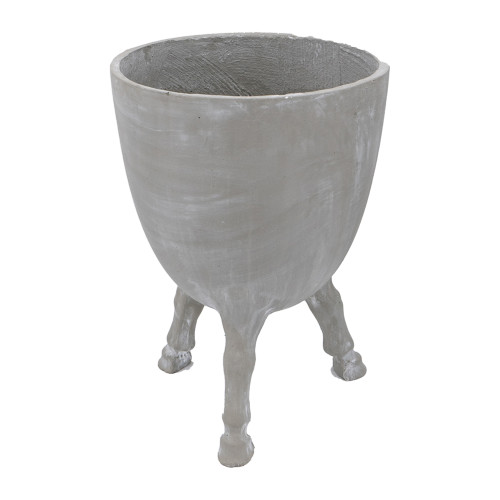 Tri Leg Cement Floor Planter - 22" - IMAGE 1