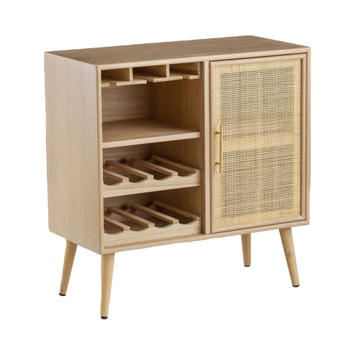 Wine Rack Single Door Cabinet - 30.75" - Beige - IMAGE 1