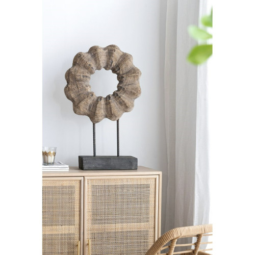 Abstract Circle Wood Sculpture - 26.5" - IMAGE 1