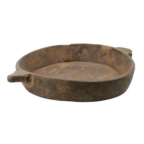 Hand-Carved Wooden Parrat Bowl with Handle - 22" - Large - IMAGE 1