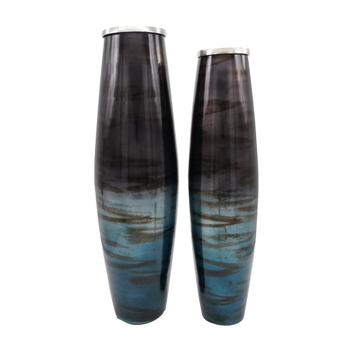 Tall Metallic Glass Vases - 28.75" - 2ct - IMAGE 1