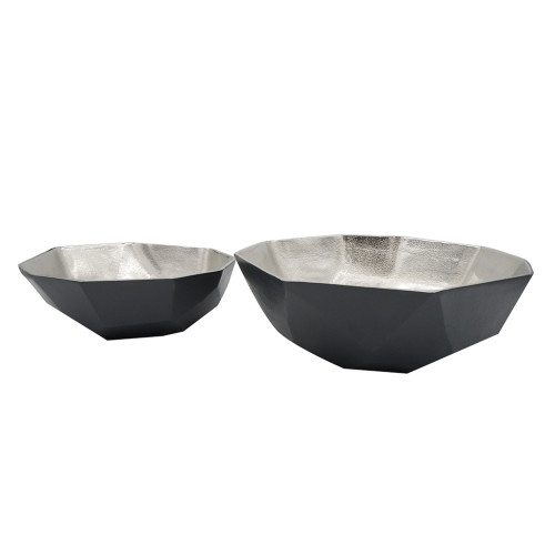 Diamond Cut Aluminum Bowls - 15.5" - Set of 2 - IMAGE 1