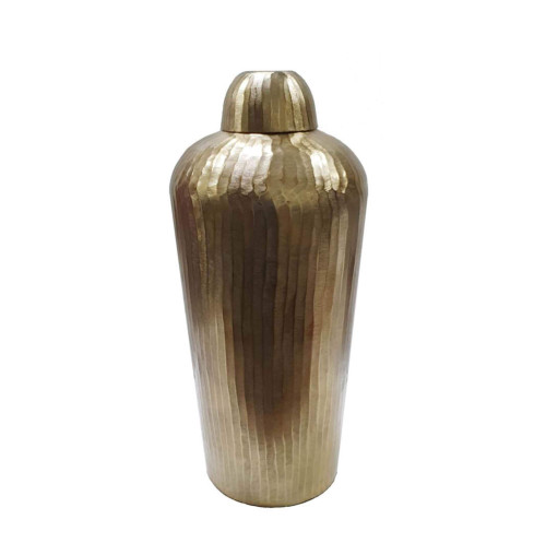 21.5" Brown and White Traditional Chisel Lidded Jar - IMAGE 1