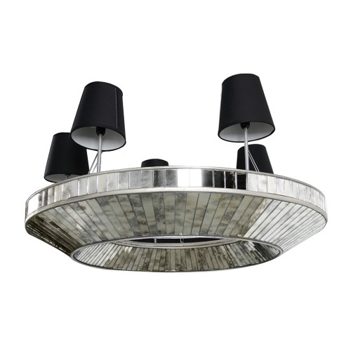 5-Light Chandelier - 36" - Silver and Black - IMAGE 1