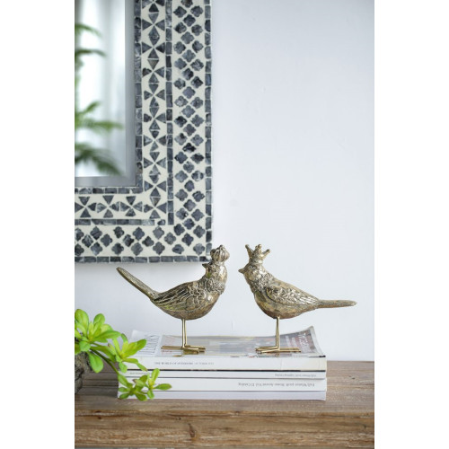 Standing Birds with Crown - 7" - Gold - Set of 2 - IMAGE 1