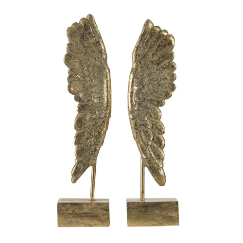 Angel Wing Bookends - 20.25" - Gold - Set of 2 - IMAGE 1