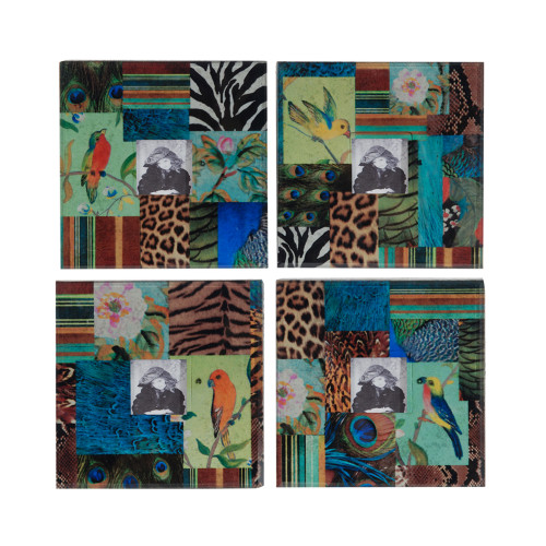 Birds and Animal Print Wall Collage Photo Frames - 7" - Multi-Color - 4ct - IMAGE 1