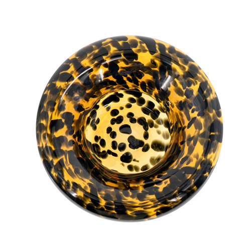 Chee Animal Print Glass Vase - 8.5" - Black and Yellow - IMAGE 1