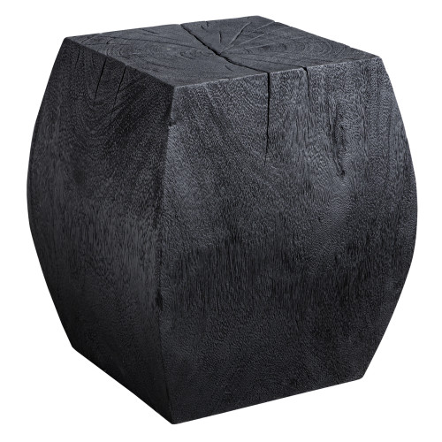 Square Top Wooden Accent Stool - 17" - Black - IMAGE 1