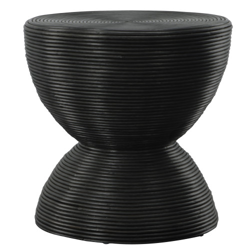 Bongo Rattan Side Table - 22" - Black - IMAGE 1