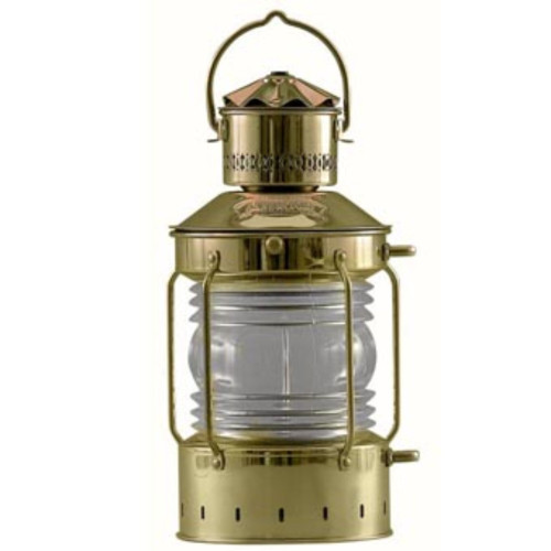 14" Gold and Clear Traditional Anchor Oil Lamp - IMAGE 1