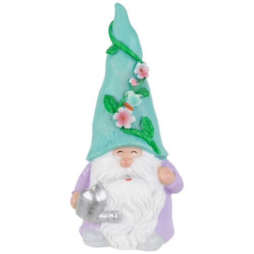 Happy Gardening Gnome with Watering Can Outdoor Garden Statue - 7.75" - IMAGE 1
