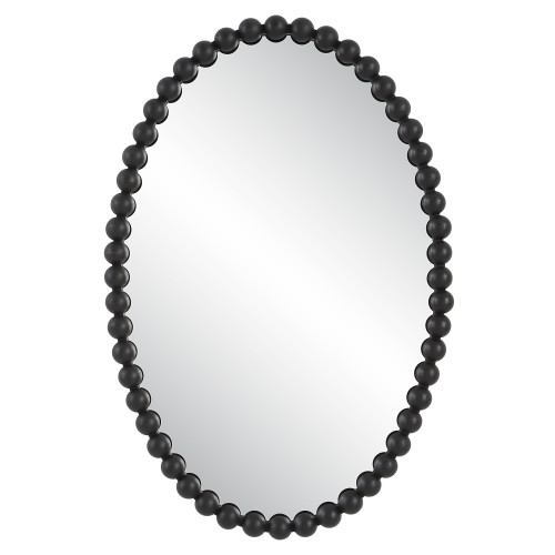 Serna Oval Wall Mirror - 30" - Black - IMAGE 1