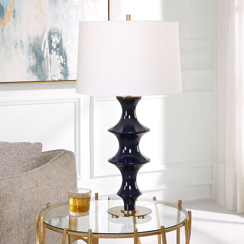 Coil Sculpted Table Lamp - 28.75" - Blue - IMAGE 1