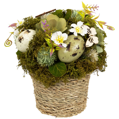 Butterflies and Easter Eggs Artificial Floral Arrangement - 7" - IMAGE 1