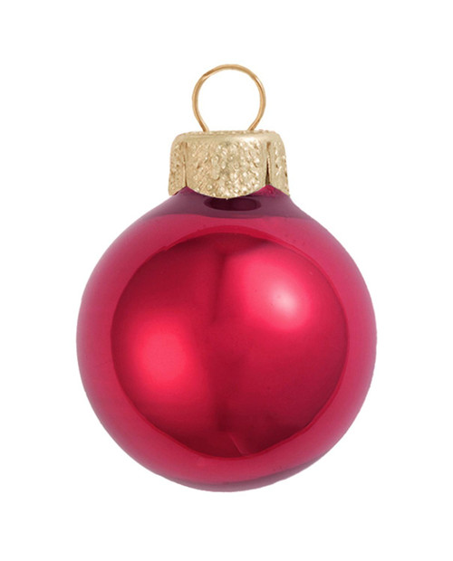 4ct Rubine Red Pearl Glass Christmas Ball Ornaments 4.75" (120mm) - IMAGE 1